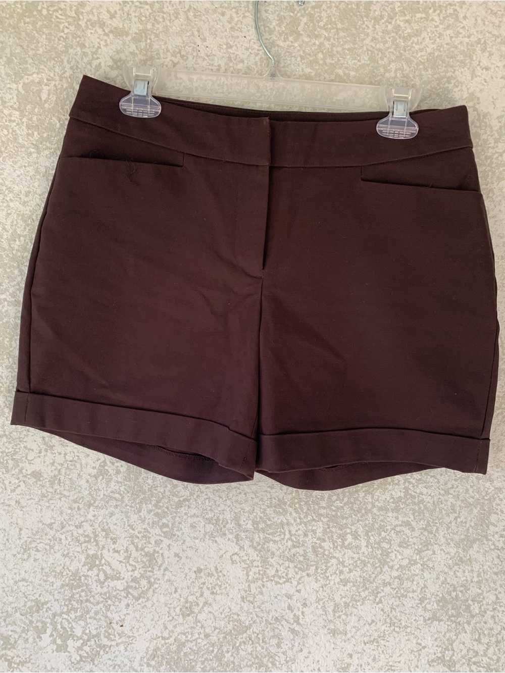 Apt 9 Essentials Women Brown Cuffed Chino Shorts Size 8 Stretch Cotton Blend